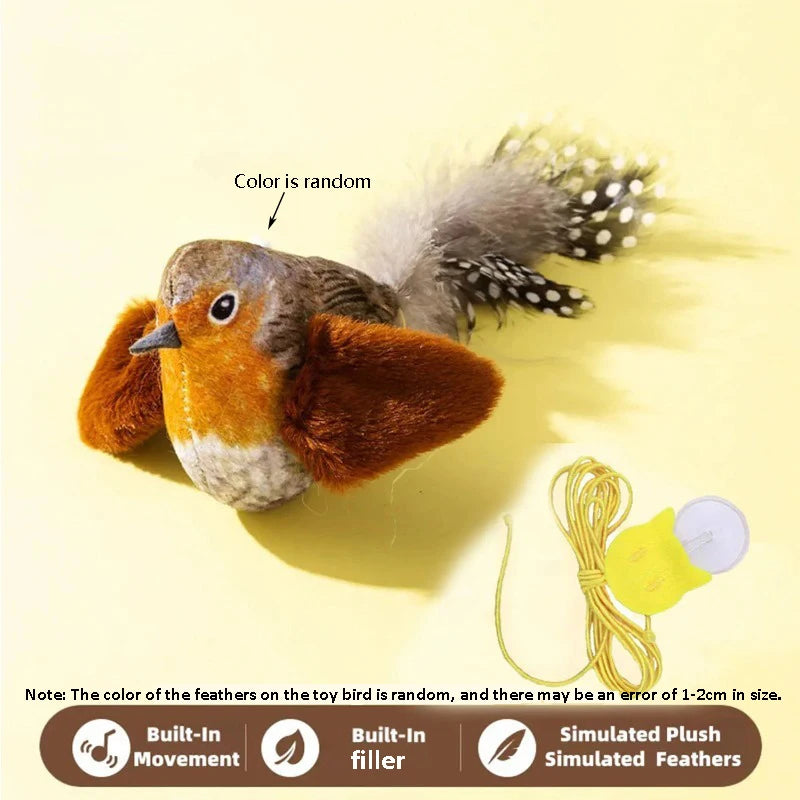 PETNEST™ Bird Sound Elastic Rope Cat Toy