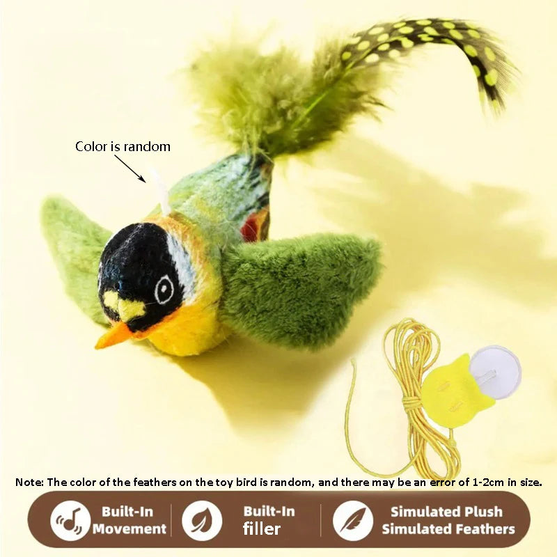 PETNEST™ Bird Sound Elastic Rope Cat Toy