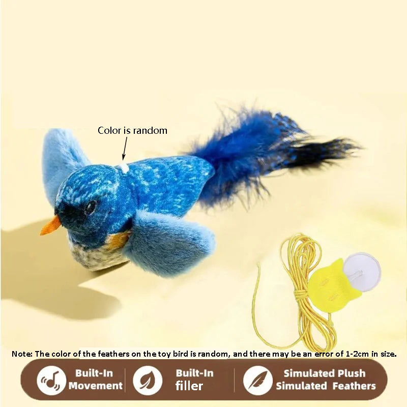 PETNEST™ Bird Sound Elastic Rope Cat Toy