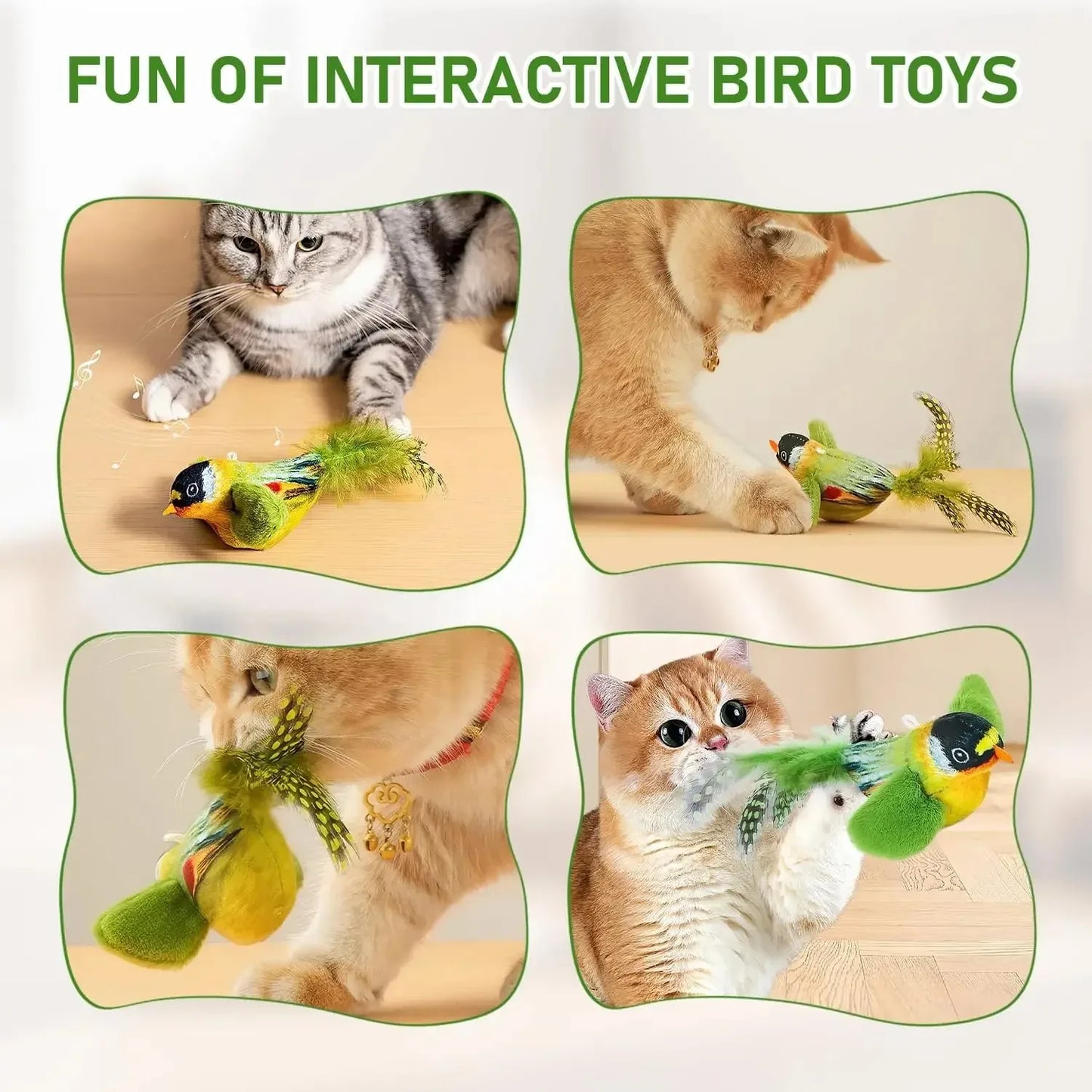 PETNEST™ Bird Sound Elastic Rope Cat Toy