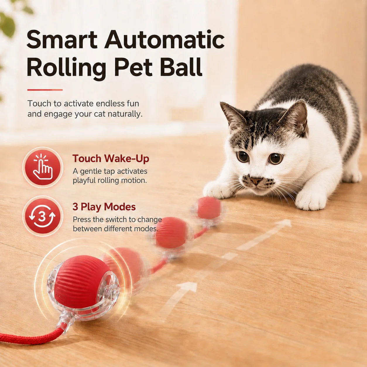Smart Interactive Rolling Ball for Cats & Dog