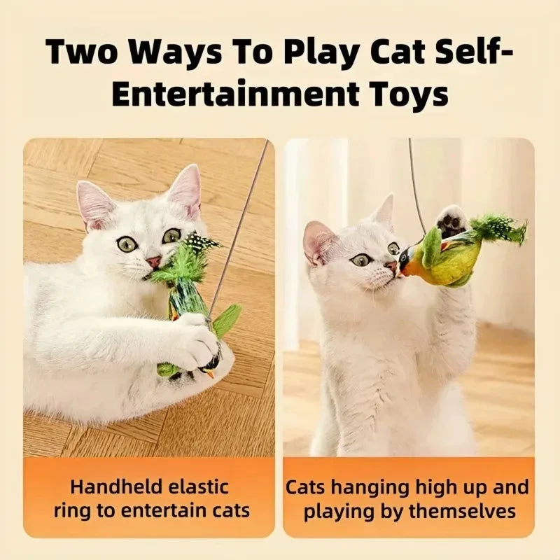 PETNEST™ Bird Sound Elastic Rope Cat Toy