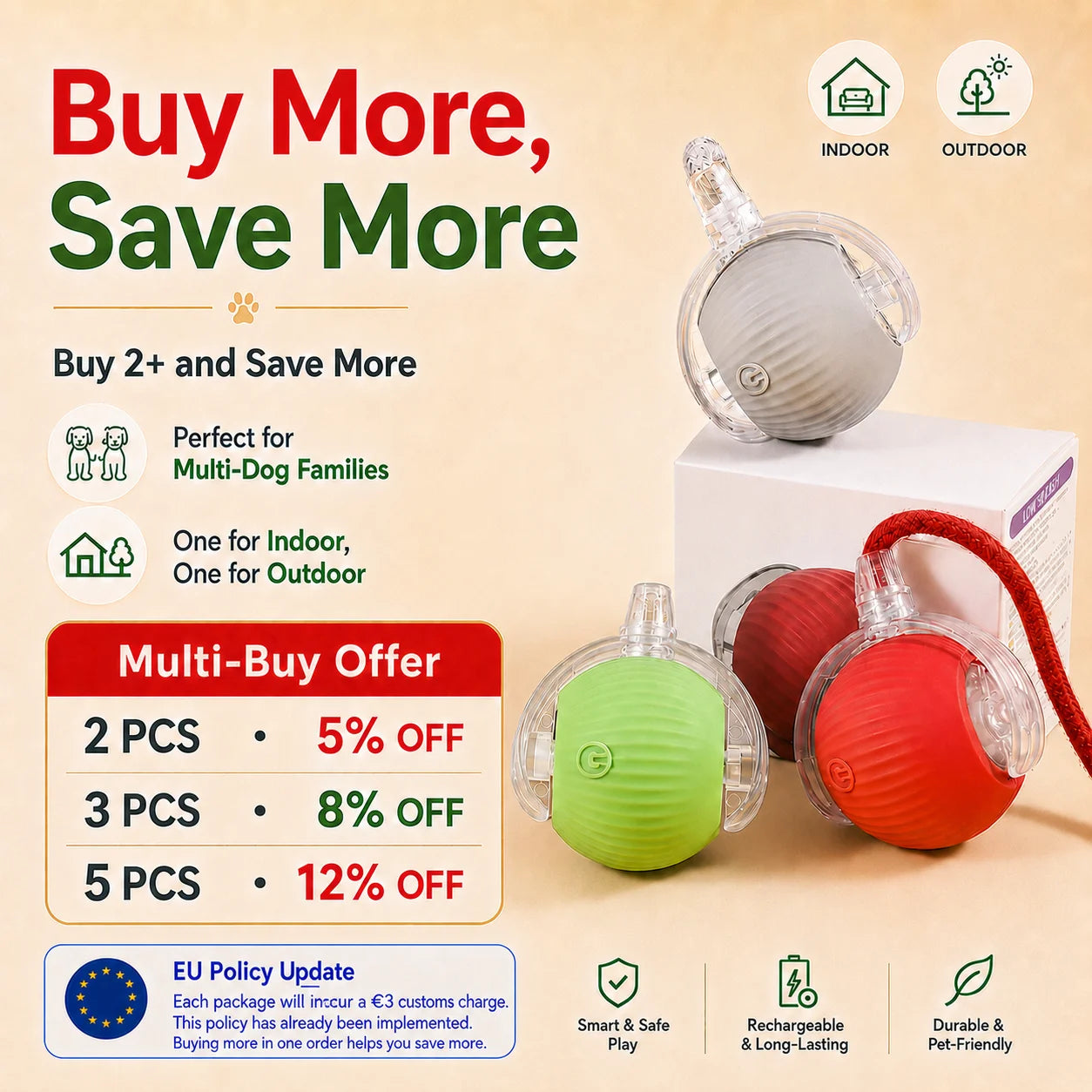 Smart Interactive Rolling Ball for Cats & Dog